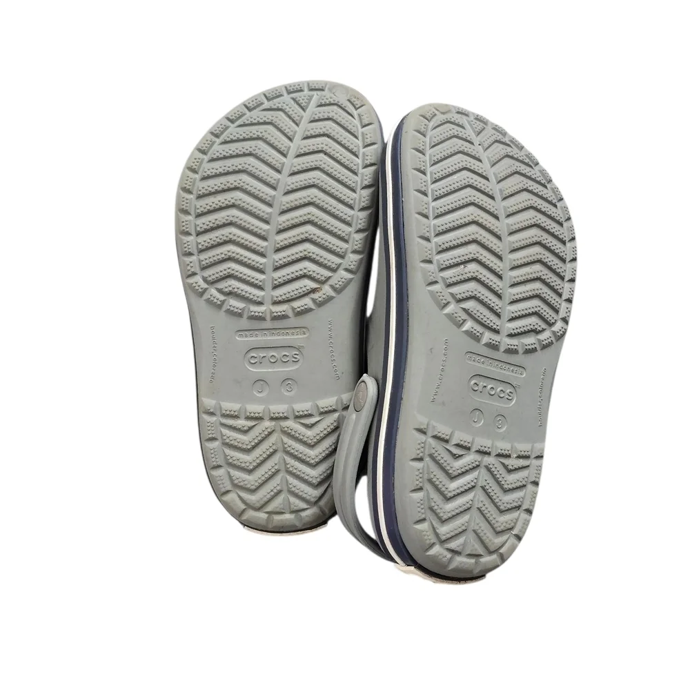 CROCS Kids Youth Gray Sandals Clogs Shoe Slip On Size 3